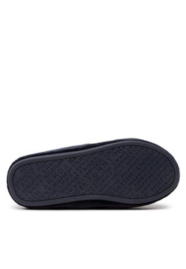 TOMMY HILFIGER - Tommy Hilfiger Kapcie Comfy Home Slippers With Straps FW0FW06587 Granatowy. Kolor: niebieski. Materiał: materiał