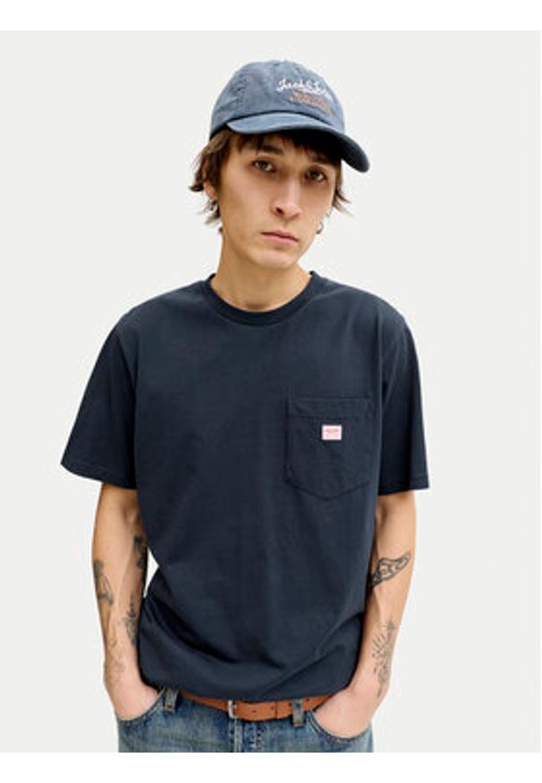 Jack & Jones T-Shirt Blucaleb 12293019 Granatowy Regular Fit. Kolor: niebieski. Materiał: bawełna