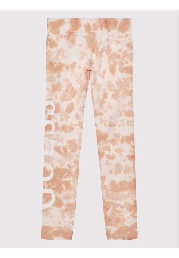 Guess Legginsy J2YB1 7J130 Beżowy Slim Fit. Kolor: beżowy. Materiał: bawełna