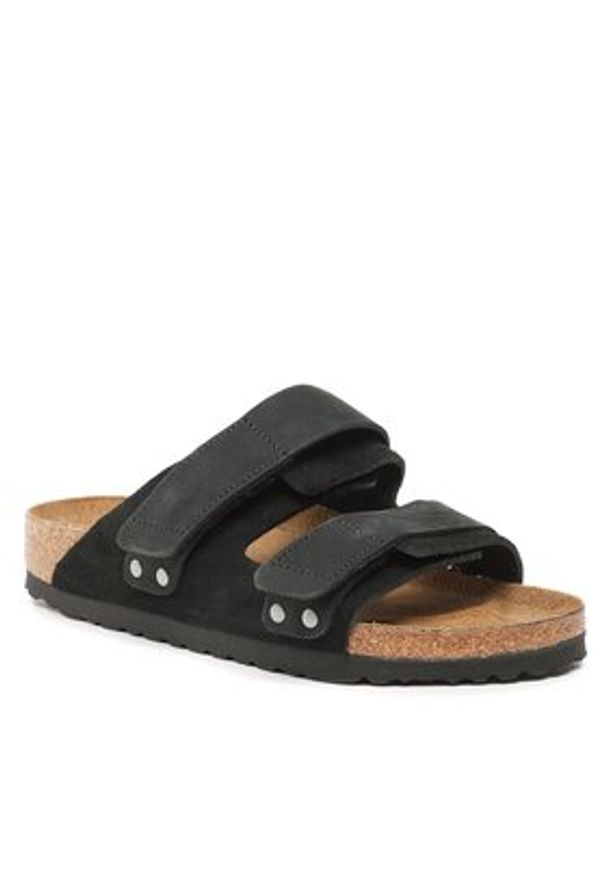 Birkenstock Klapki Uji 1024832 Czarny. Kolor: czarny. Materiał: nubuk, skóra