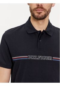 TOMMY HILFIGER - Tommy Hilfiger Polo Stripe Chest MW0MW34769 Granatowy Regular Fit. Typ kołnierza: polo. Kolor: niebieski. Materiał: bawełna