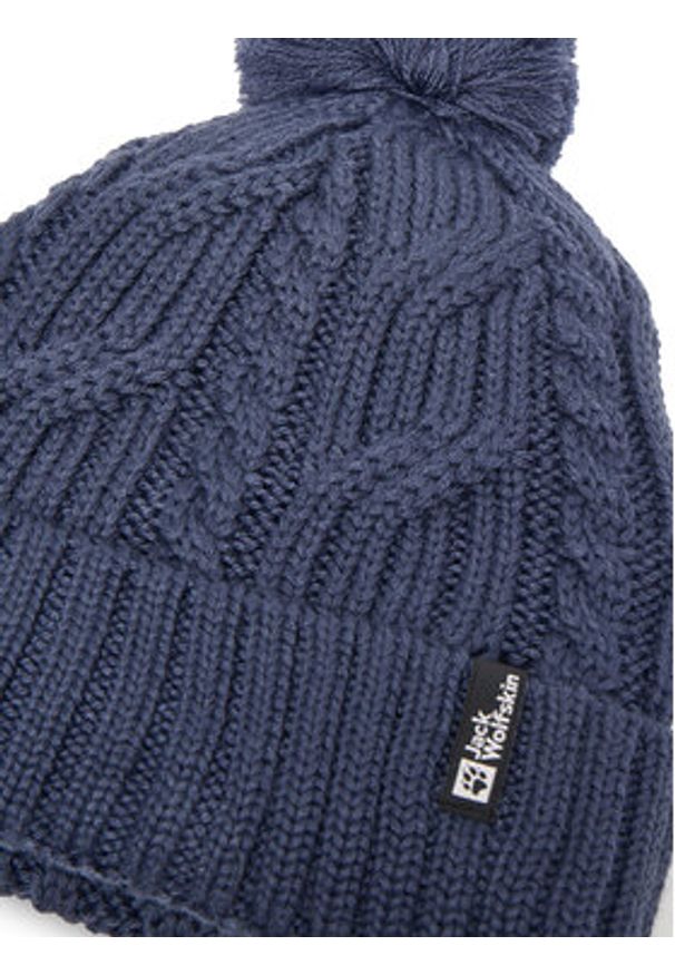 Jack Wolfskin Czapka Pompom 1905092 Granatowy. Kolor: niebieski. Materiał: wełna, materiał