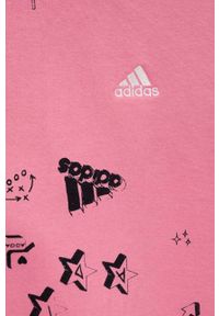 Adidas - adidas bluza dziecięca JG BLUV Q3SWEAT kolor różowy wzorzysta. Kolor: różowy. Materiał: dzianina. Styl: klasyczny #2