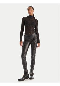 Pinko - PINKO Spodnie z imitacji skóry Panelle 105375 A2P5 Czarny Slim Fit. Kolor: czarny. Materiał: syntetyk