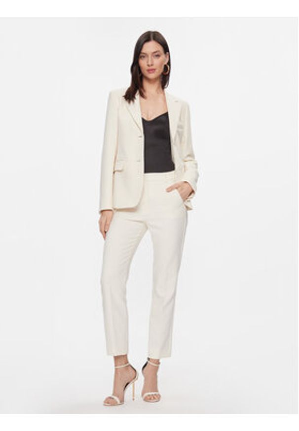 Weekend Max Mara Spodnie materiałowe Rana 2415131021 Écru Slim Fit. Materiał: syntetyk