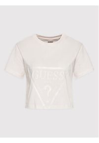 Guess T-Shirt V2YI06 K8HM0 Beżowy Regular Fit. Kolor: beżowy. Materiał: bawełna
