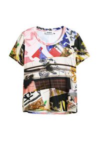 Desigual T-Shirt Collage 25SWTK14 Kolorowy Regular Fit. Materiał: wiskoza. Wzór: kolorowy #6
