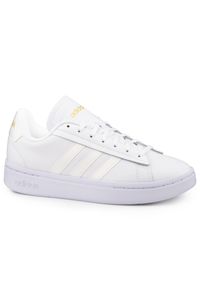 Buty damskie sportowe trampki Adidas GRAND COURT ALPHA. Kolor: biały, wielokolorowy, żółty. Sport: turystyka piesza