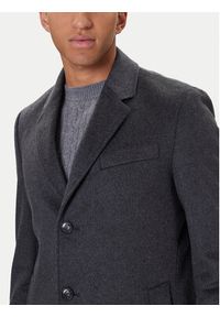 BOSS Płaszcz wełniany Hyde 50549187 Szary Slim Fit. Kolor: szary. Materiał: wełna