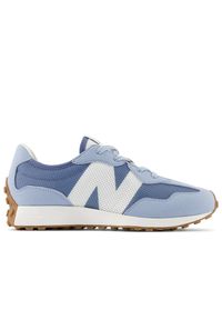 Buty New Balance GS327MQ - niebieskie. Okazja: na co dzień. Kolor: niebieski. Materiał: guma, materiał, syntetyk, zamsz. Szerokość cholewki: normalna. Sezon: lato