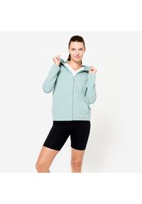 DOMYOS - Bluza na zamek damska Domyos Gym & Pilates. Kolor: zielony. Materiał: bawełna, materiał, elastan. Sport: joga i pilates
