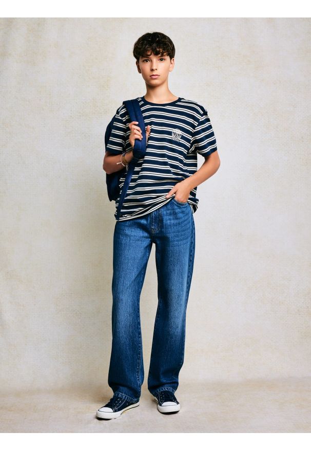 Big-Star - Jeansy chłopięce loose granatowe Zacky 586. Okazja: na co dzień. Stan: podwyższony. Kolor: niebieski. Materiał: jeans. Styl: casual, vintage, klasyczny