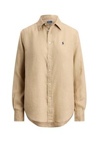 Polo Ralph Lauren Koszula 211970730506 Beżowy Regular Fit. Typ kołnierza: polo. Kolor: beżowy. Materiał: len #5