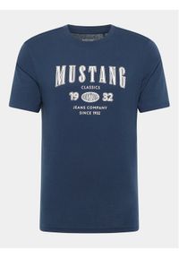 Mustang T-Shirt Austin 1014938 Granatowy Regular Fit. Kolor: niebieski. Materiał: bawełna