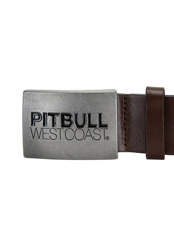 PITBULL - Pasek męski Pitbull skórzany TNT. Kolor: brązowy. Materiał: skóra. Wzór: paski