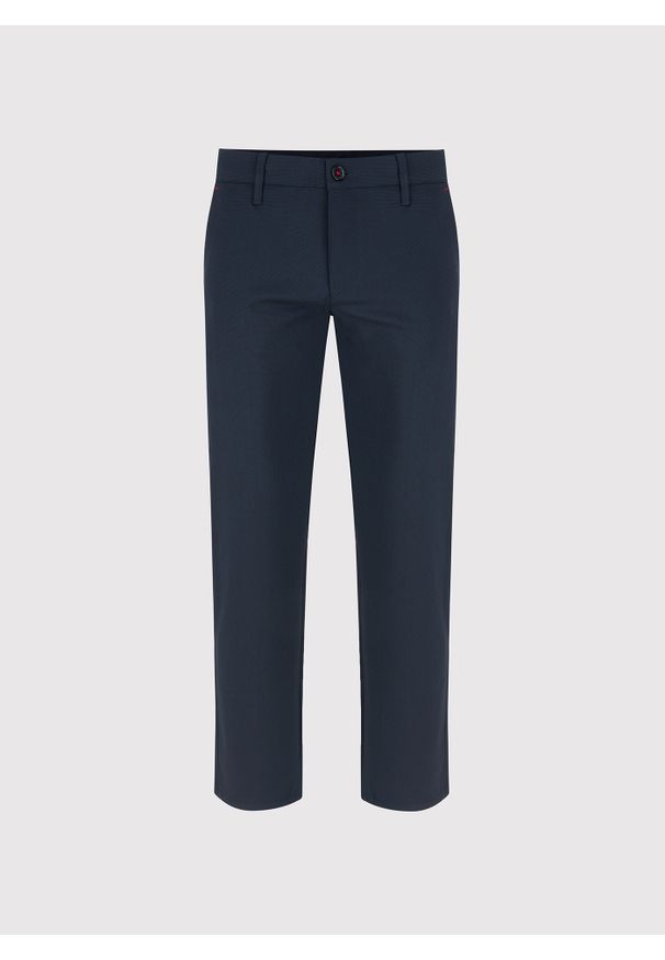 Pako Lorente - PAKO LORENTE – Granatowe spodnie męskie chino. Okazja: na co dzień. Kolor: niebieski. Materiał: wiskoza, elastan, poliester. Styl: casual