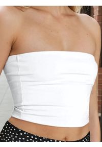 Sinsay - Top typu bandeau w stylu basic - biały. Kolor: biały