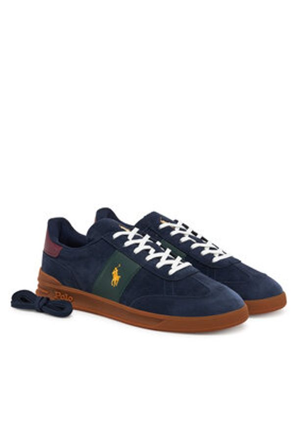 Polo Ralph Lauren Sneakersy Heritage Aera 809954903002 Granatowy. Kolor: niebieski. Materiał: skóra, zamsz
