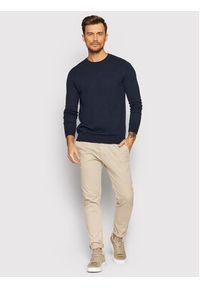 Selected Homme Sweter Berg 16074682 Granatowy Regular Fit. Kolor: niebieski. Materiał: bawełna #5