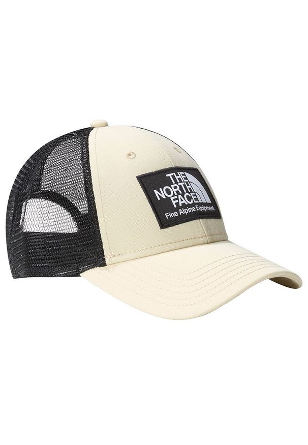 Czapka z daszkiem The North Face Mudder Trucker 0A5FXA3X41 - beżowa. Kolor: beżowy. Materiał: skóra, tkanina, poliester