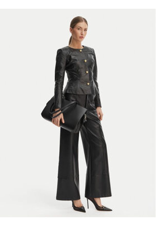 Marciano Guess Kurtka skórzana G6GL02 L0083 Czarny Regular Fit. Kolor: czarny. Materiał: skóra