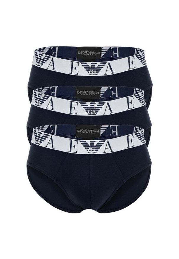 Emporio Armani Underwear Komplet 3 par slipów EM000258 AF14131 MB139 Granatowy. Kolor: niebieski. Materiał: bawełna