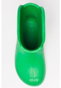 Crocs - Kalosze dziecięce. Nosek buta: okrągły. Kolor: zielony. Materiał: syntetyk, materiał. Szerokość cholewki: normalna. Wzór: gładki #4