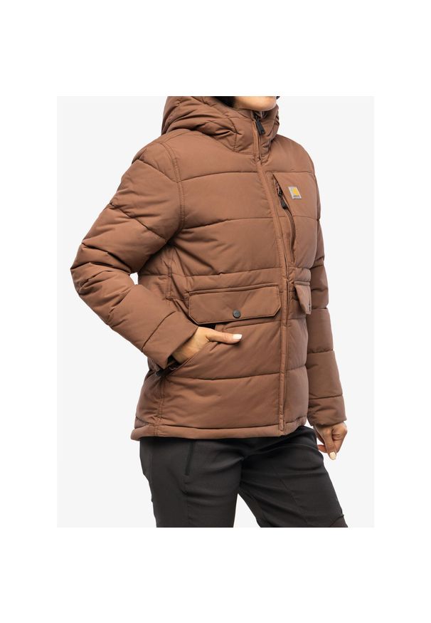 Kurtka ocieplana damska Carhartt Relaxed Fit Montana Insulated Jacket. Kolor: wielokolorowy, brązowy, różowy. Sport: turystyka piesza