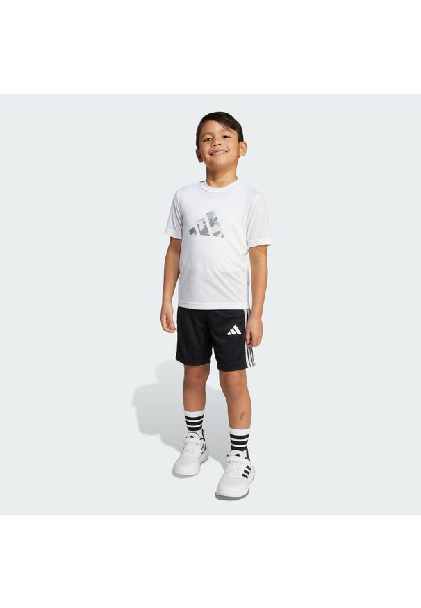 Adidas - Zestaw Train Essentials Camo Print Kids. Okazja: na uczelnię. Kolor: biały. Materiał: dresówka. Wzór: nadruk. Styl: sportowy