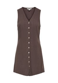 only - ONLY Sukienka codzienna Siesta 15357797 Brązowy ciemny Regular Fit. Okazja: na co dzień. Kolor: brązowy. Materiał: wiskoza. Typ sukienki: proste. Styl: casual #1