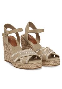 TOMMY HILFIGER - Tommy Hilfiger Espadryle Tommy Hilfiger Espad High Wedge FW0FW08668 Beżowy. Kolor: beżowy. Materiał: materiał #4