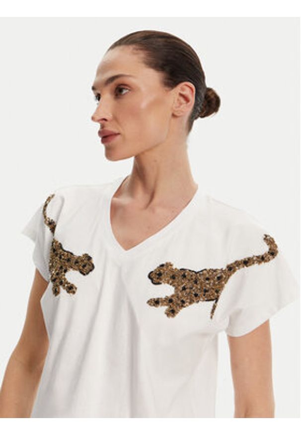 Lola Casademunt by Maite T-Shirt MS2515018 Biały Relaxed Fit. Kolor: biały. Materiał: bawełna