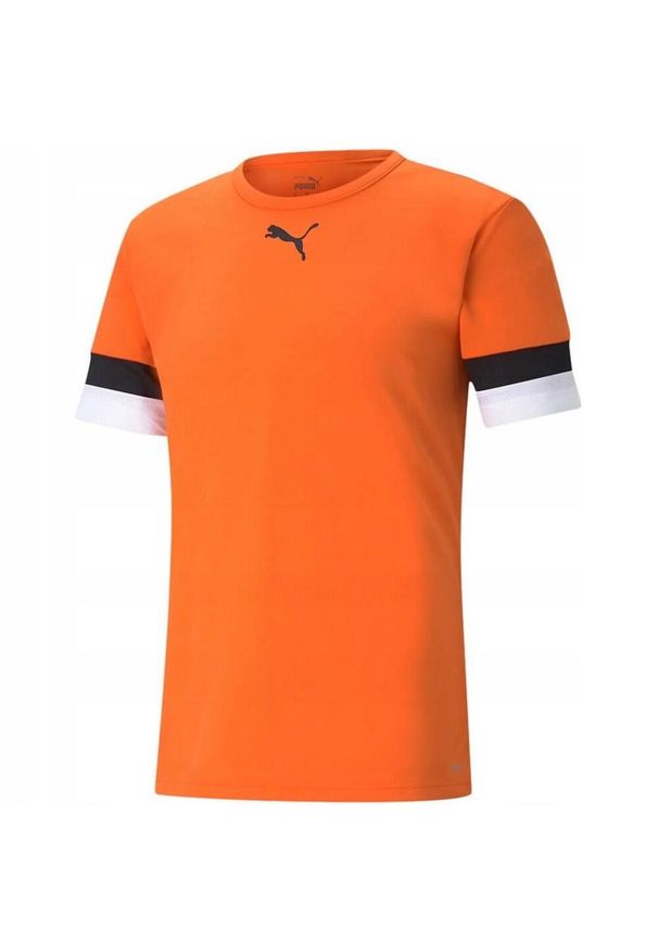 Puma - Męska Koszulka TeamRise. Kolor: pomarańczowy, wielokolorowy, żółty. Sport: turystyka piesza