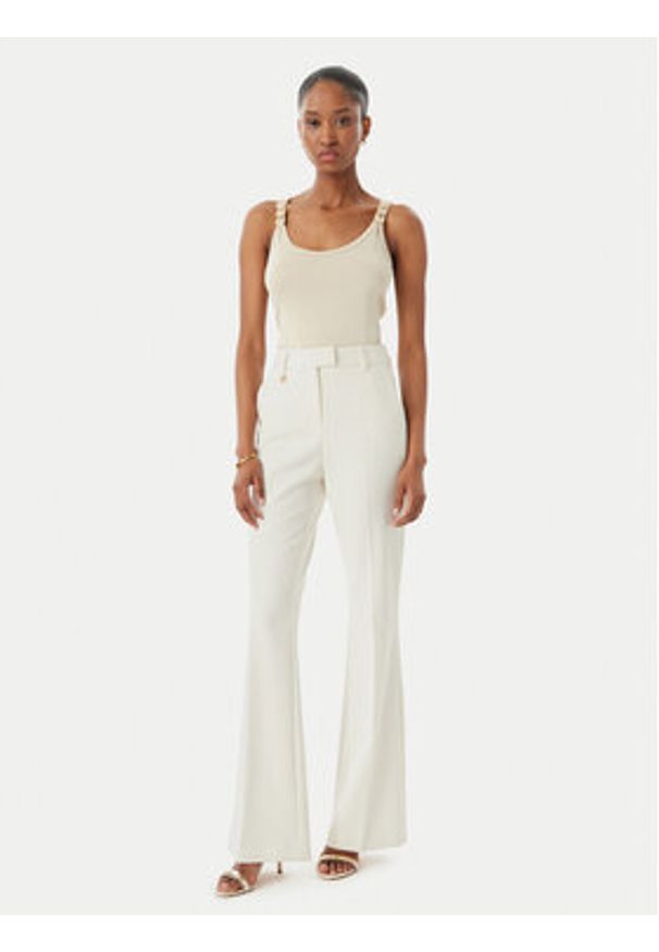 Morgan Top 251-DIDOA Beżowy Slim Fit. Kolor: beżowy. Materiał: wiskoza