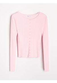 Sinsay - Wiskozowy kardigan - różowy. Kolor: różowy. Materiał: wiskoza #1