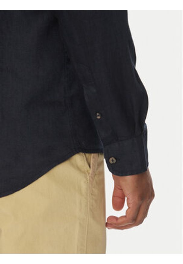 Aeronautica Militare Koszula 251CA1239CT3089 Granatowy Regular Fit. Kolor: niebieski. Materiał: len