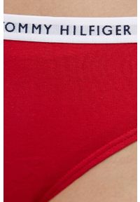TOMMY HILFIGER - Tommy Hilfiger Stringi (3-pack) kolor czerwony. Kolor: czerwony