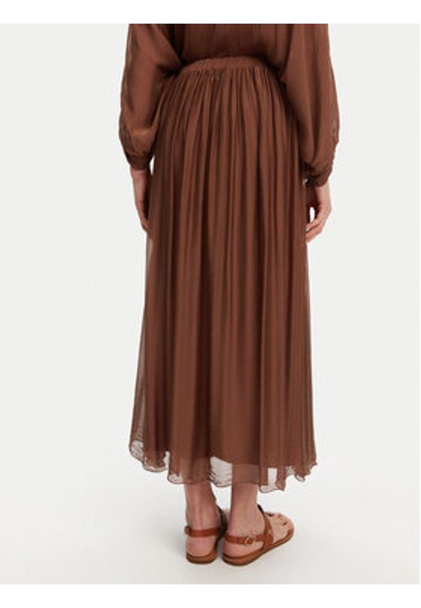 ViCOLO Spódnica midi TD0022 Brązowy Regular Fit. Kolor: brązowy. Materiał: wiskoza, jedwab
