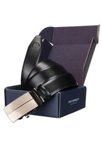 Pasek męski Peterson PTN 2772869 czarny. Kolor: czarny. Materiał: skóra. Styl: elegancki, casual