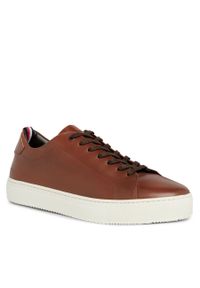 TOMMY HILFIGER - Sneakersy Tommy Hilfiger Premium Heritage Cupsole Cognac FM0FM04832 Natural Cognac GTU. Kolor: brązowy