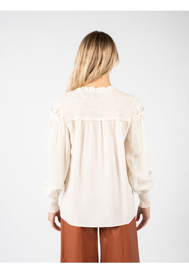 Pinko Bluzka "Cassia" | 1G16JL Y6ZD | Kobieta | Biały. Okazja: na co dzień. Kolor: biały. Materiał: wiskoza, jedwab. Długość rękawa: długi rękaw. Długość: długie. Styl: casual