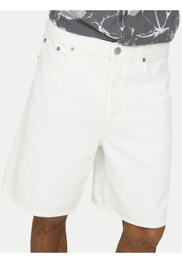 Only & Sons Szorty jeansowe Fade 22031662 Biały Loose Fit. Kolor: biały. Materiał: bawełna