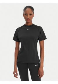 Reebok Koszulka techniczna RK25605CCW Czarny Slim Fit. Kolor: czarny. Materiał: syntetyk #1