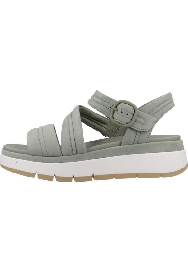 Clarks - Sandały CLARKS TUSCAN STRAP Zielony. Kolor: zielony. Materiał: tkanina, skóra. Sezon: lato