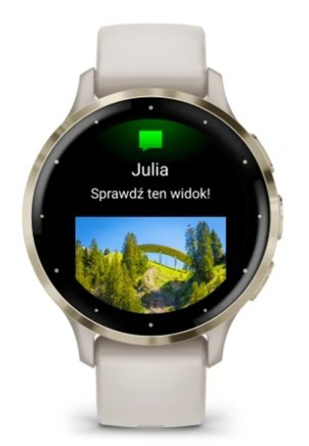 GARMIN - Garmin Venu 3s jasnozłota ramka z paskiem w kolorze ivory. Kolor: złoty