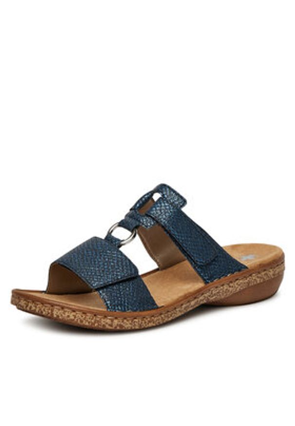 Rieker Klapki 628P9-14 Granatowy. Kolor: niebieski. Materiał: syntetyk, materiał