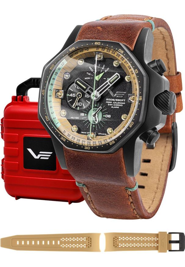 Zegarek Vostok Europe Zegarek męski YM86-640C697 brązowy. Kolor: brązowy