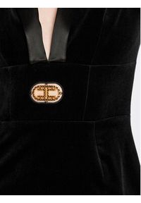 Elisabetta Franchi Sukienka koktajlowa AB-226-27E2-V640 Czarny Slim Fit. Kolor: czarny. Materiał: bawełna. Styl: wizytowy