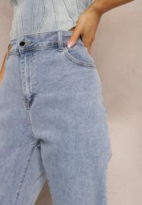Renee - Niebieskie Klasyczne Skinny Jeansy Ranosa. Okazja: na co dzień. Stan: podwyższony. Kolekcja: plus size. Kolor: niebieski. Styl: klasyczny