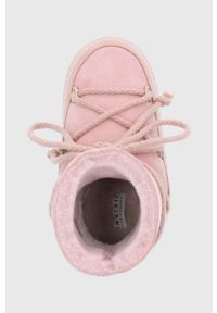Inuikii Śniegowce kolor różowy. Nosek buta: okrągły. Zapięcie: sznurówki. Kolor: różowy. Materiał: guma, wełna #2